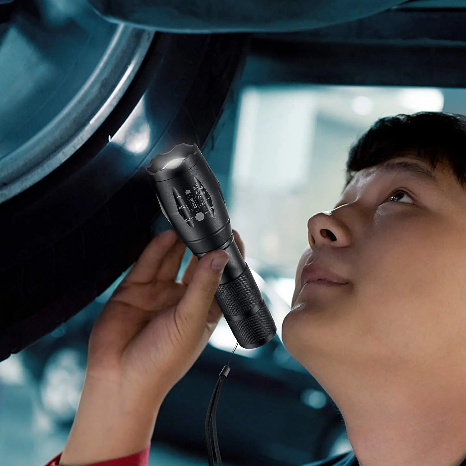 Powerful LED Flashlight Aluminum Alloy Portable Torch USB ReChargeable Outdoor Camping Tactical Flash Light - silverfoxgoods